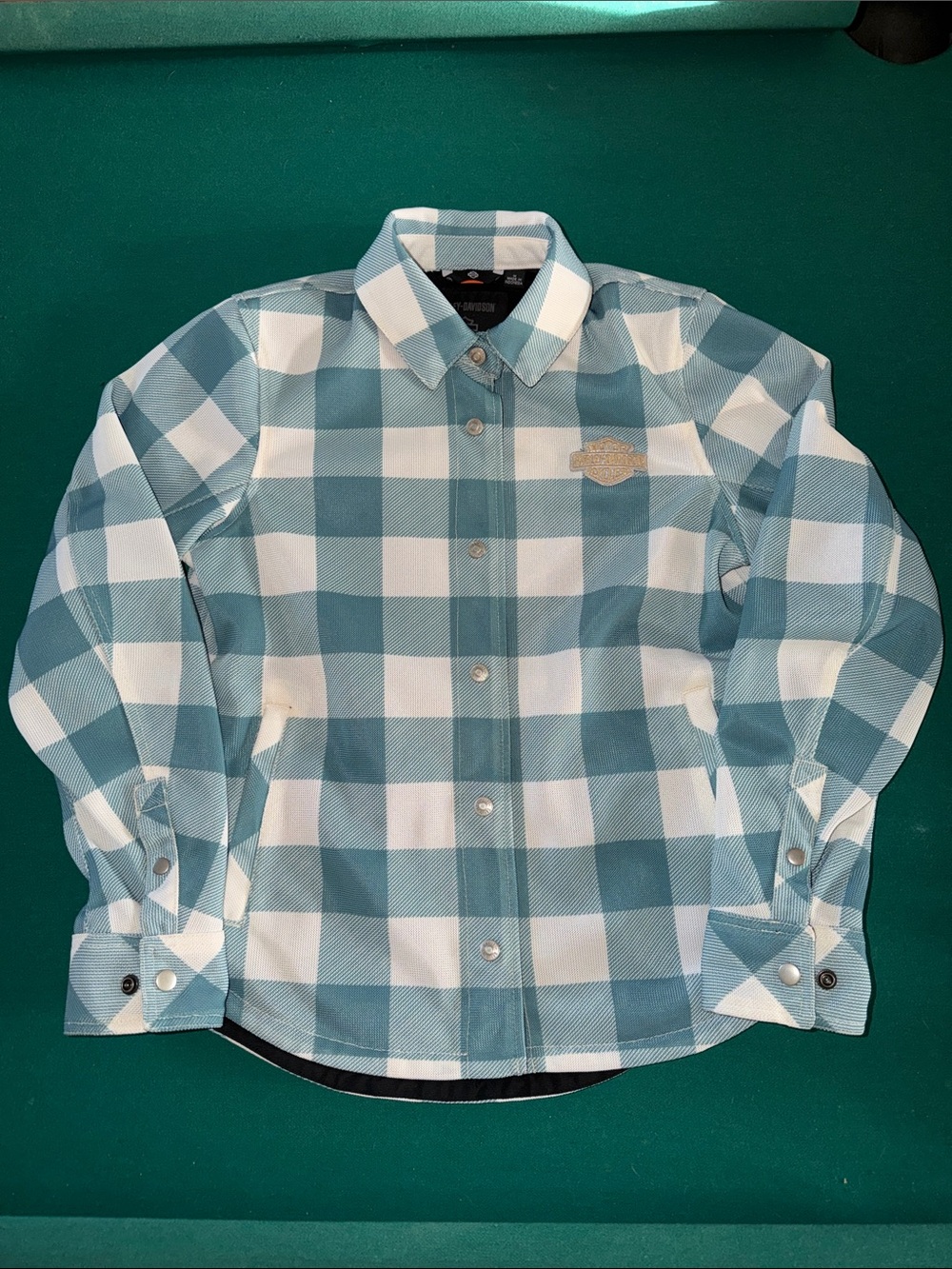 Harley-Davidson Black and Light Blue Logo riding Jacket